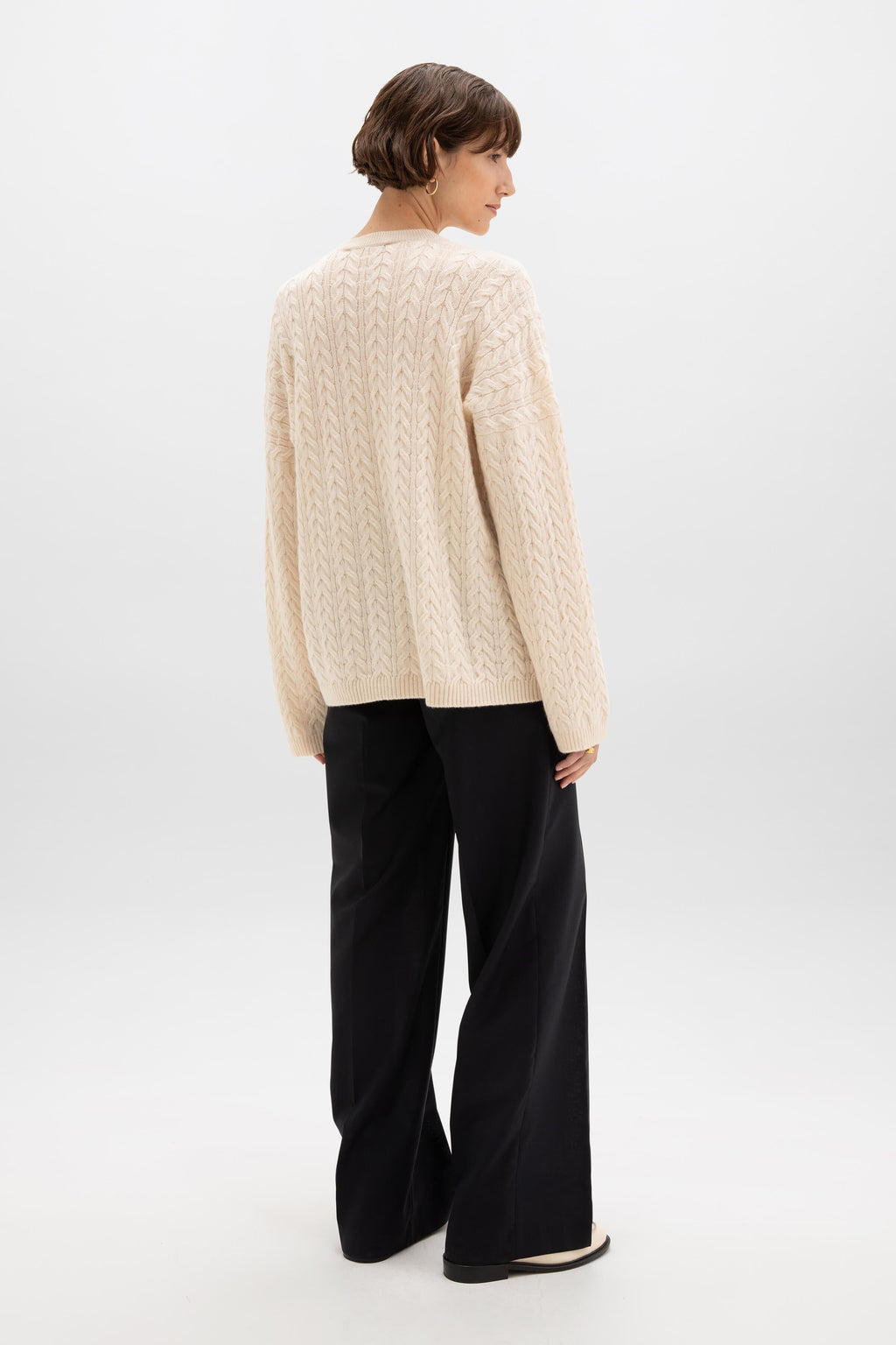 Cable Knit Cream Cashmere Jumper