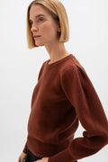 Puff Sleeve Red Cashmere Jumper