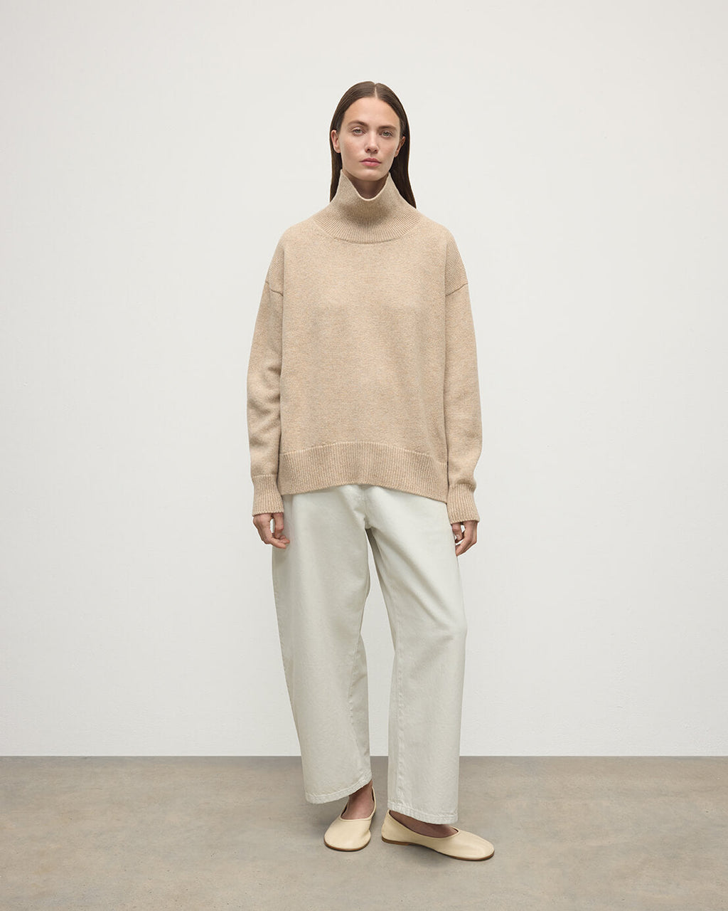 Cashmere Natural Roll Neck Jumper