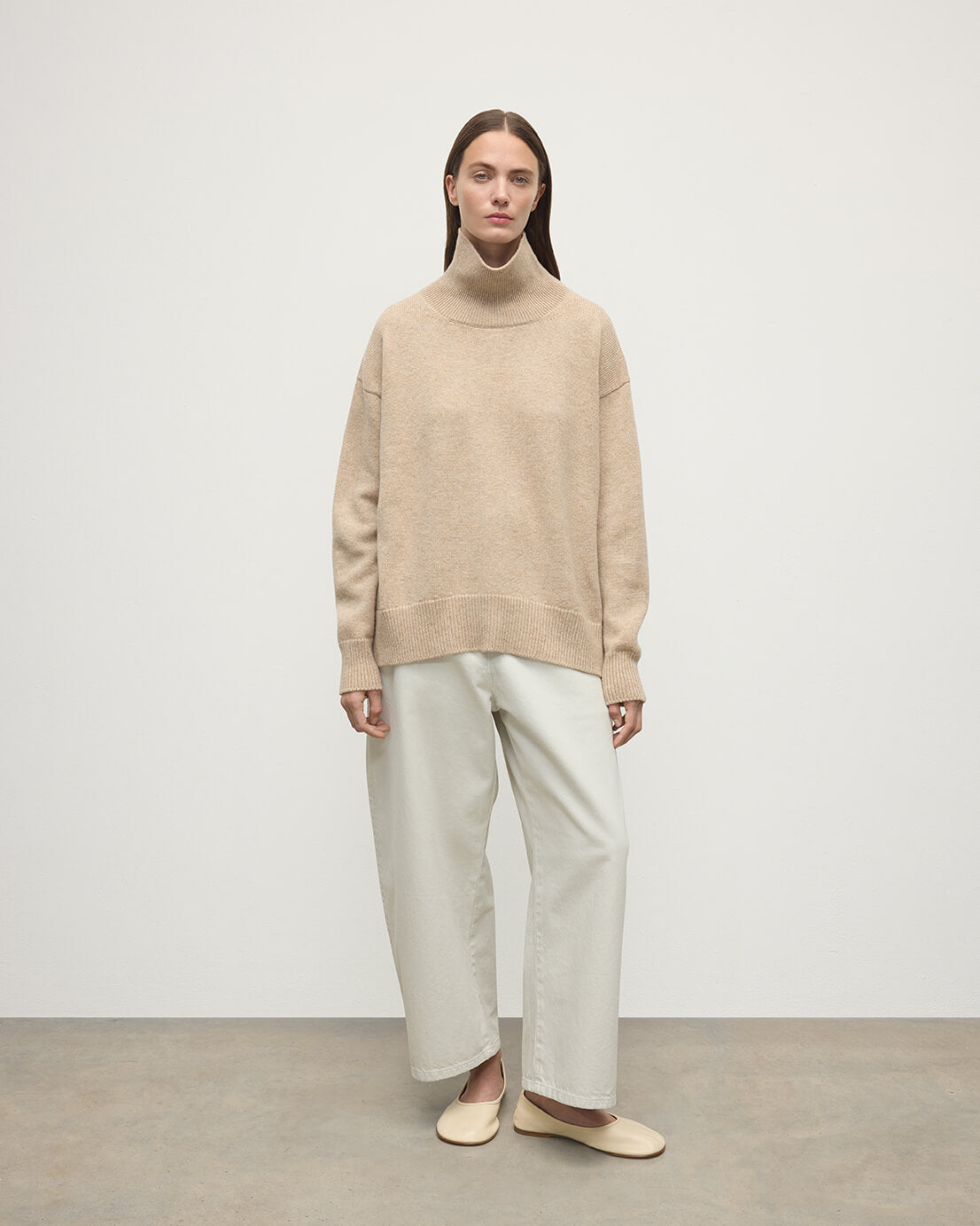 Cashmere Natural Roll Neck Jumper