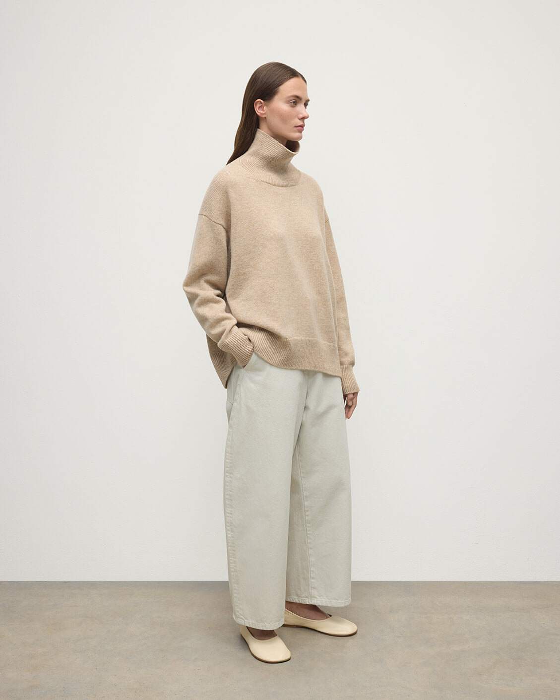 Cashmere Natural Roll Neck Jumper