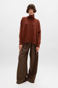 Cashmere Red Roll Neck Jumper