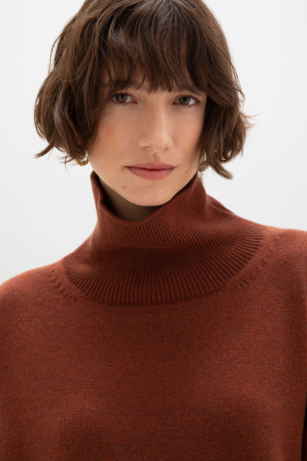 Cashmere Red Roll Neck Jumper
