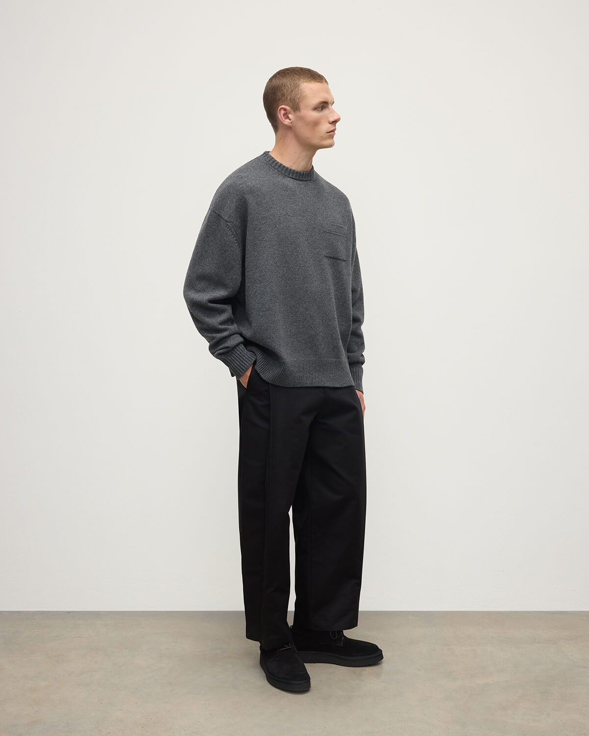 Oversized Mid Grey Cashmere Jumper