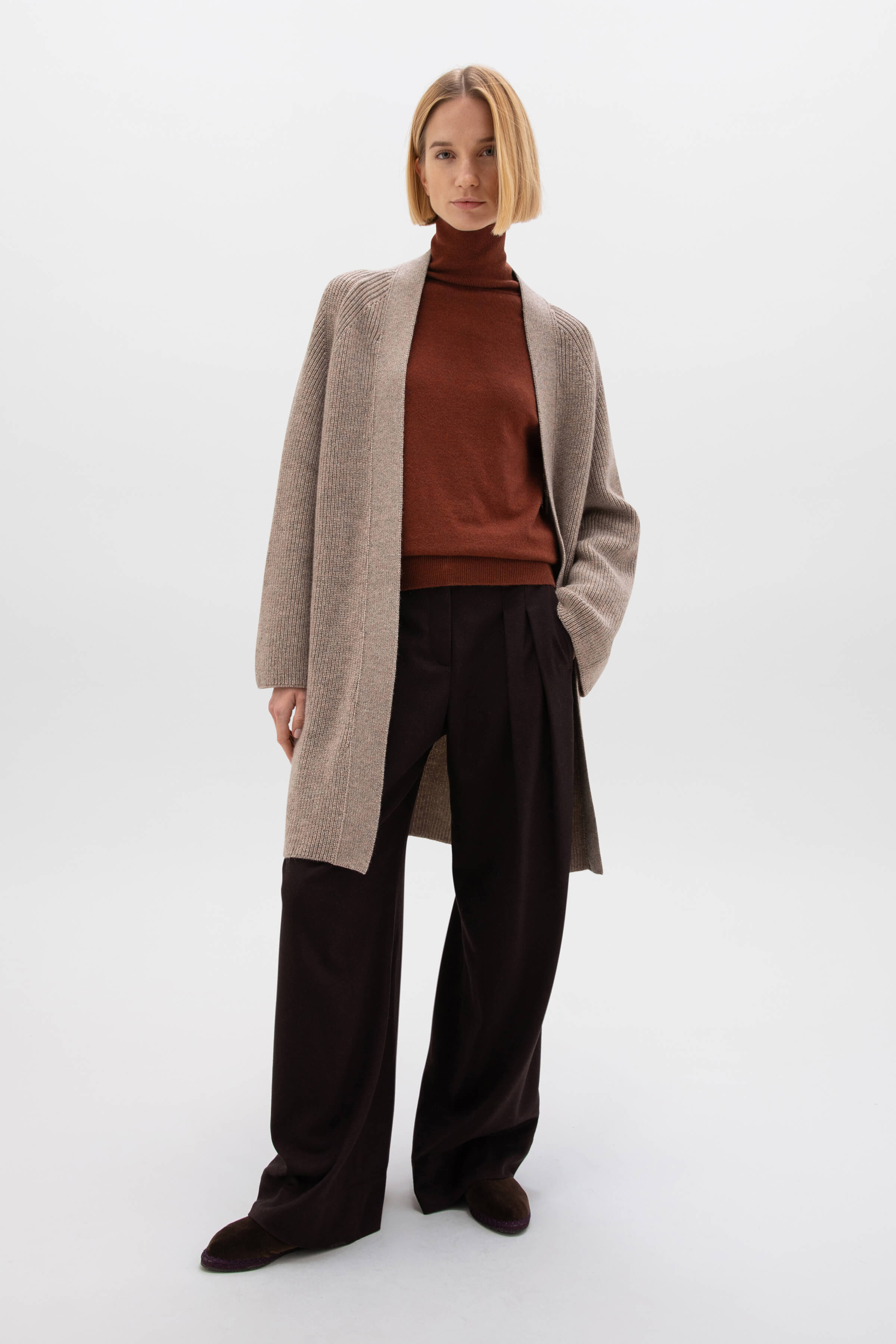 Classic Cashmere Roll Neck Red Jumper
