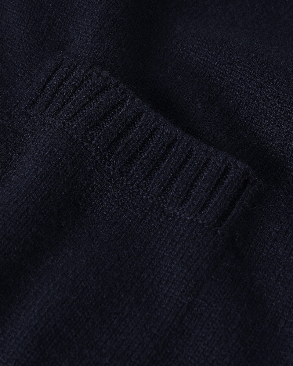 Relaxed Fit Dark Navy Cashmere Cardigan