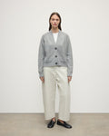 Relaxed Fit Light Grey Cashmere Cardigan