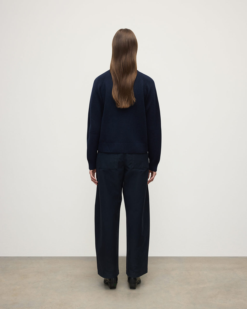 Relaxed Fit Dark Navy Cashmere Cardigan