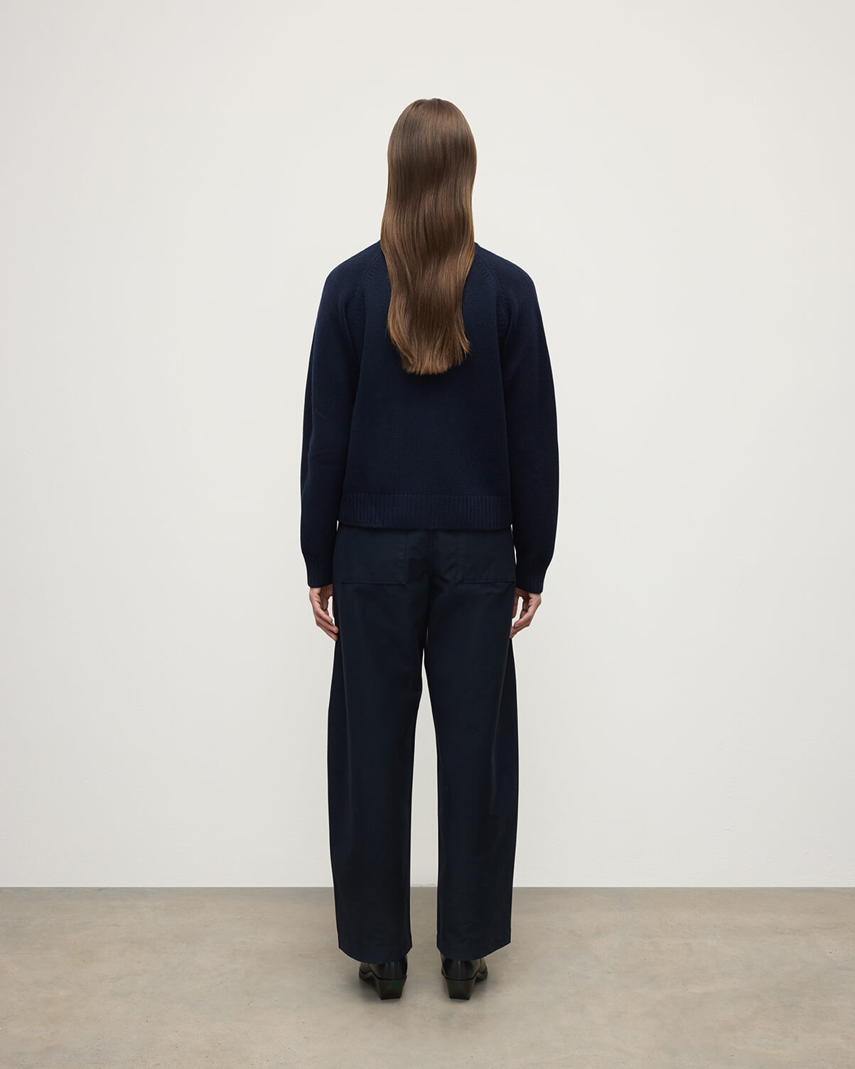 Relaxed Fit Dark Navy Cashmere Cardigan