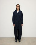 Relaxed Fit Dark Navy Cashmere Cardigan