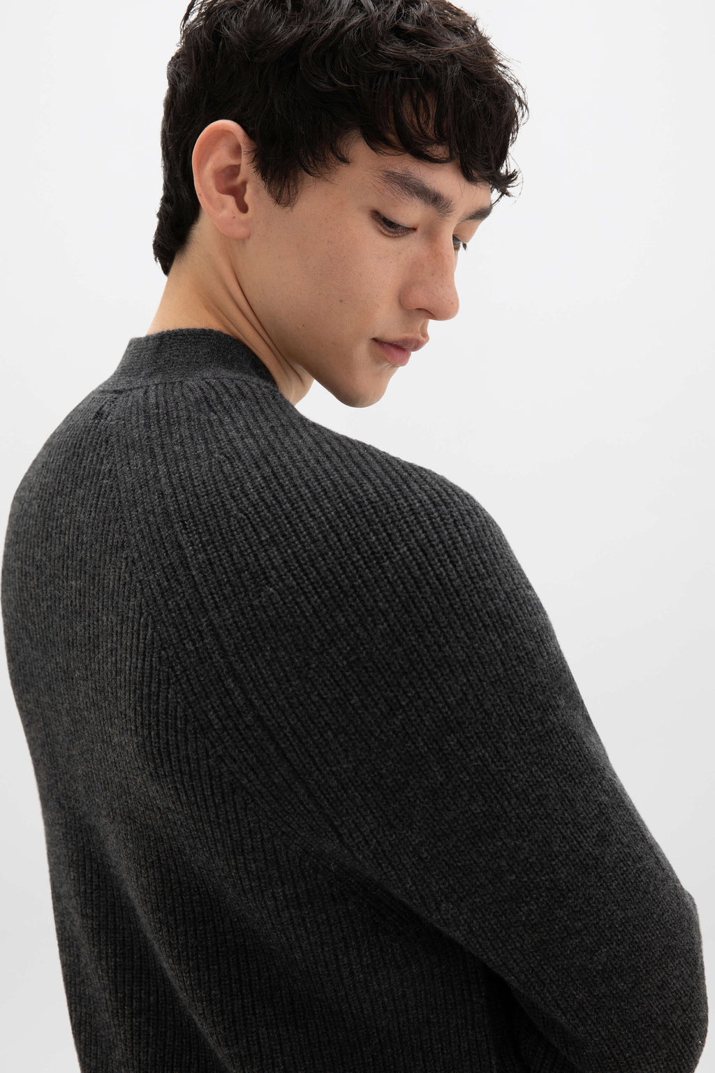 Relaxed Charcoal Cashmere Cardigan