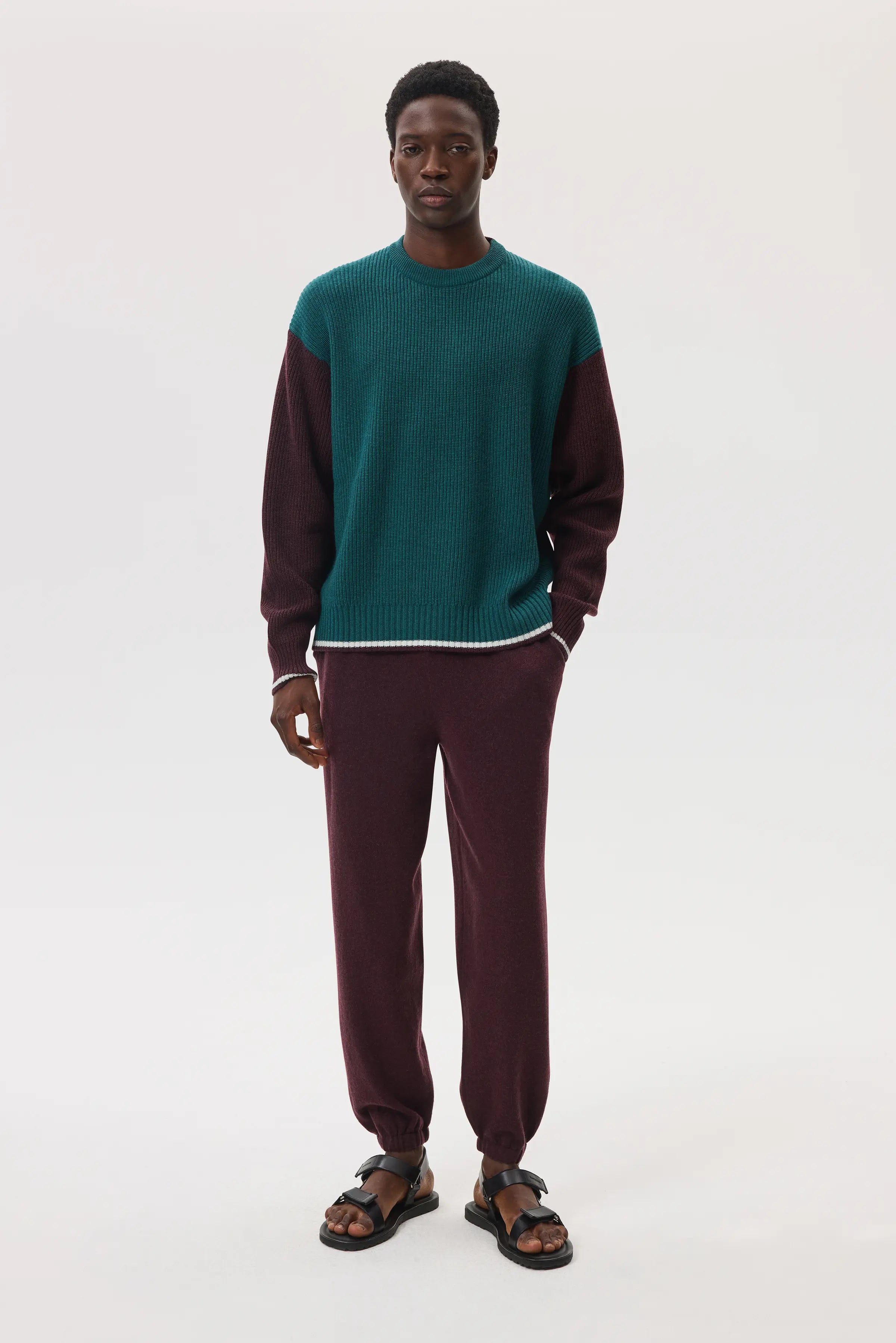 Colour Block Relaxed Cashmere Jumper