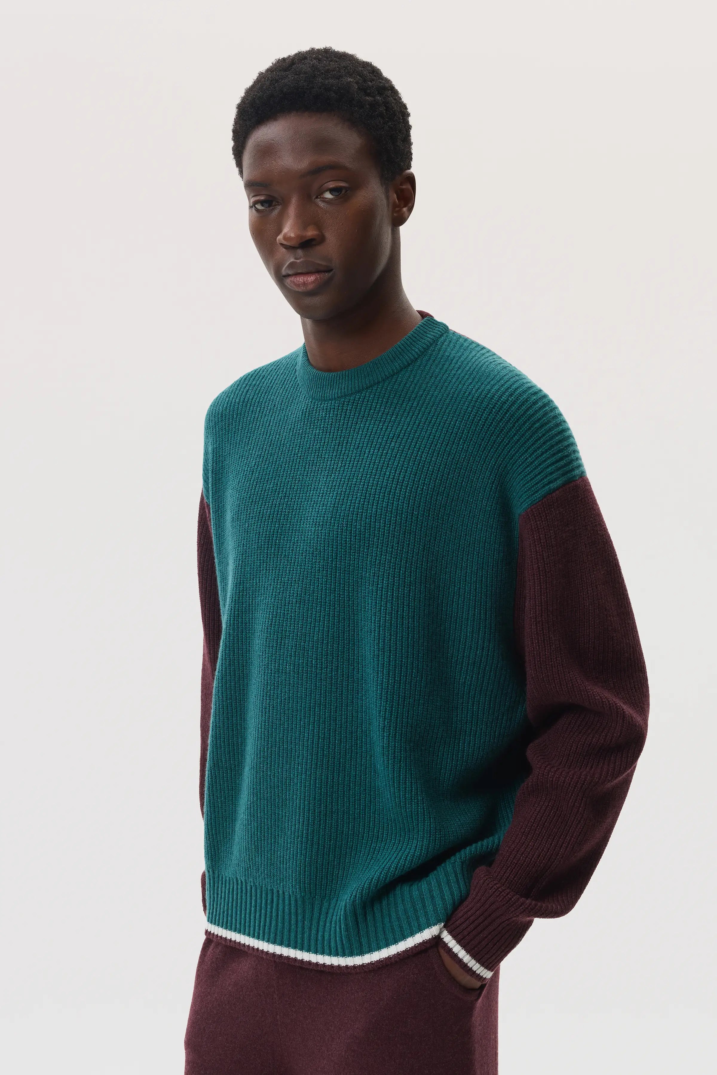 Colour Block Relaxed Cashmere Jumper