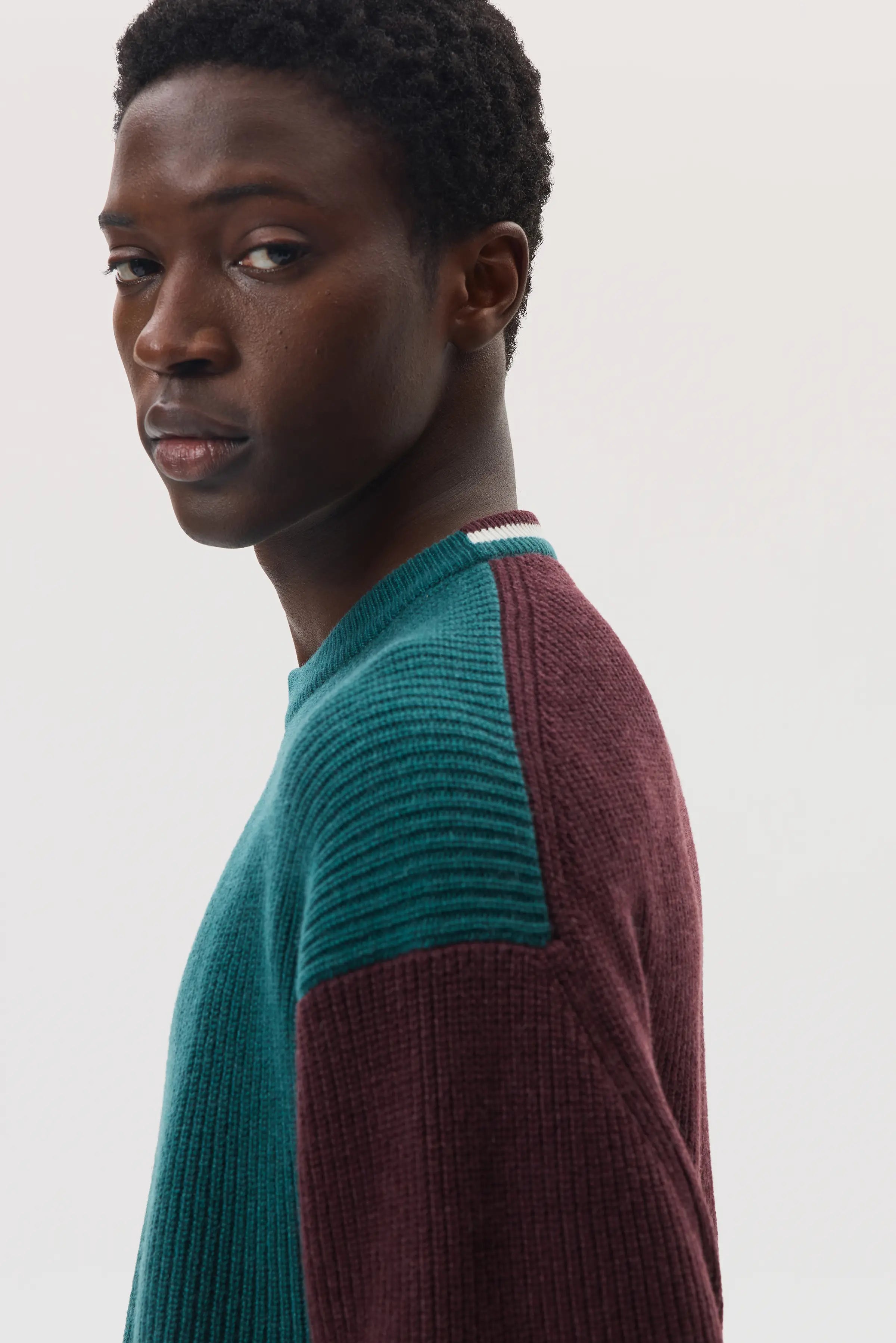 Colour Block Relaxed Cashmere Jumper
