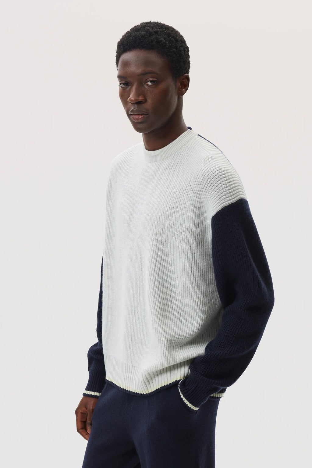 Colour Block Relaxed Cashmere Jumper