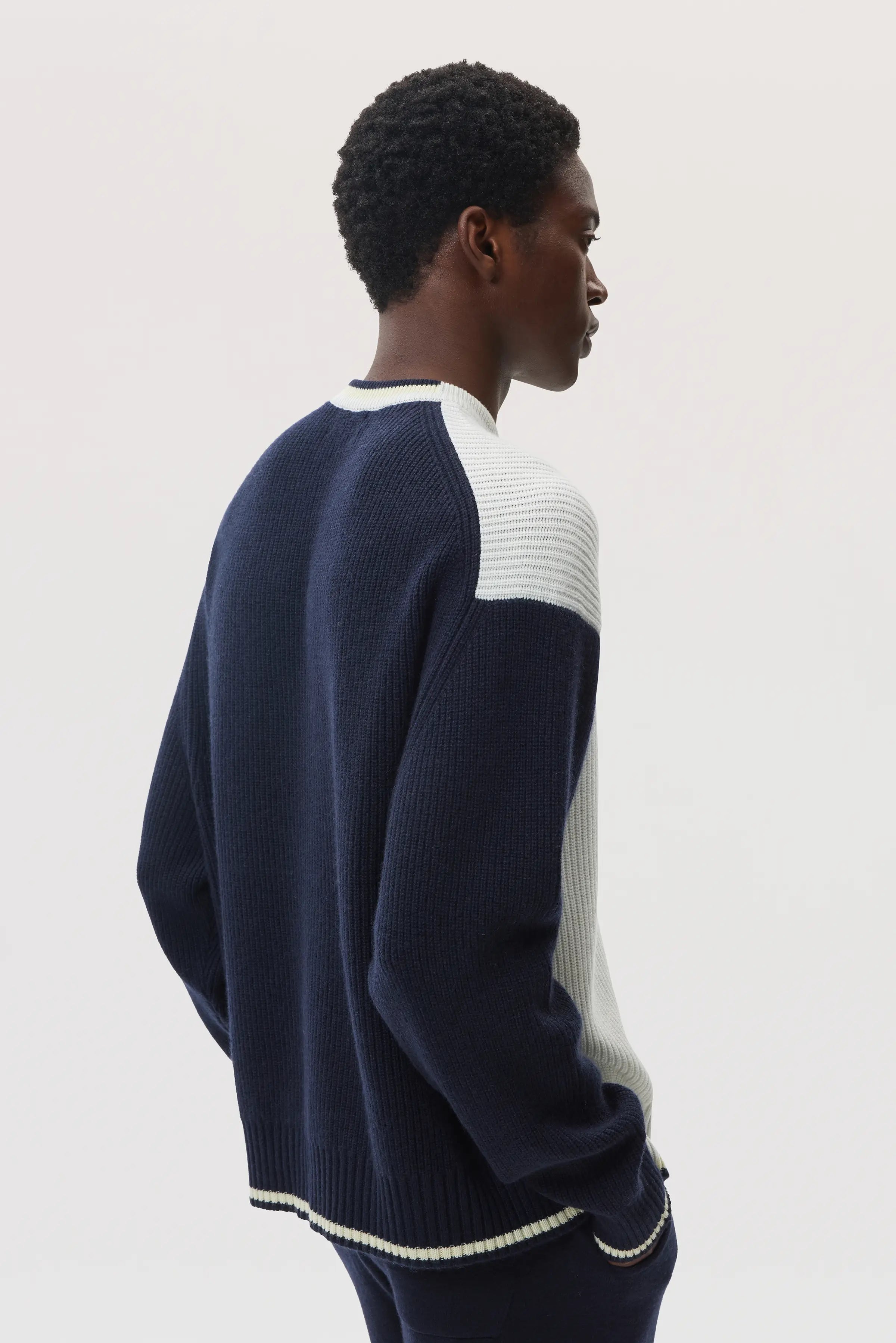 Colour Block Relaxed Cashmere Jumper