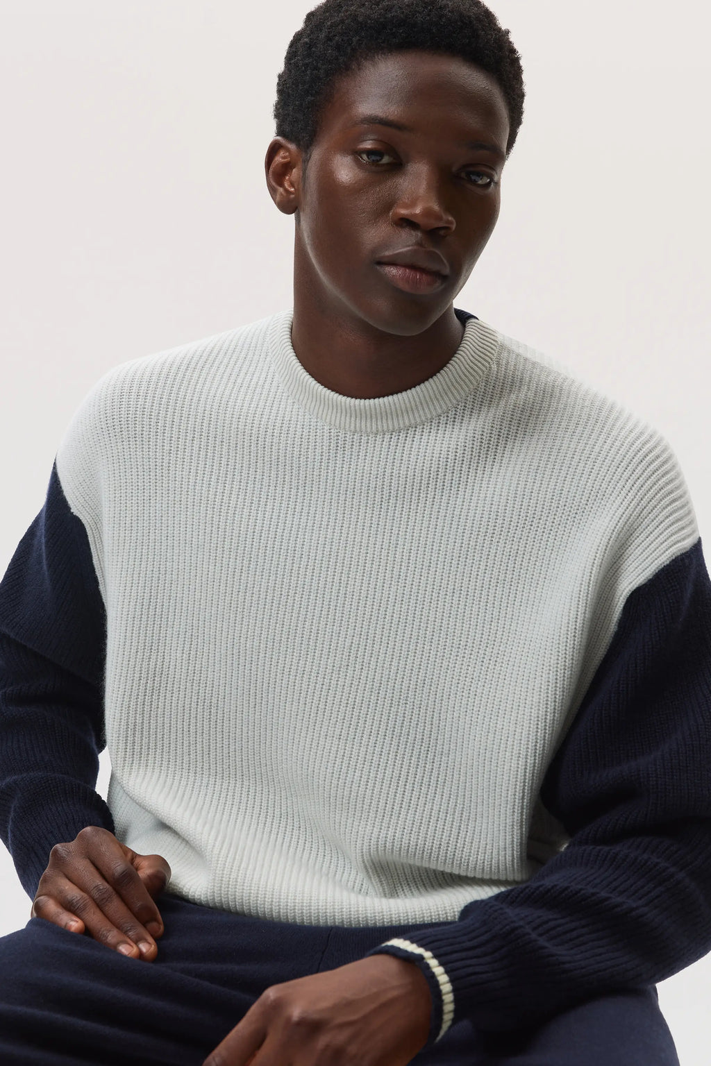 Colour Block Relaxed Cashmere Jumper