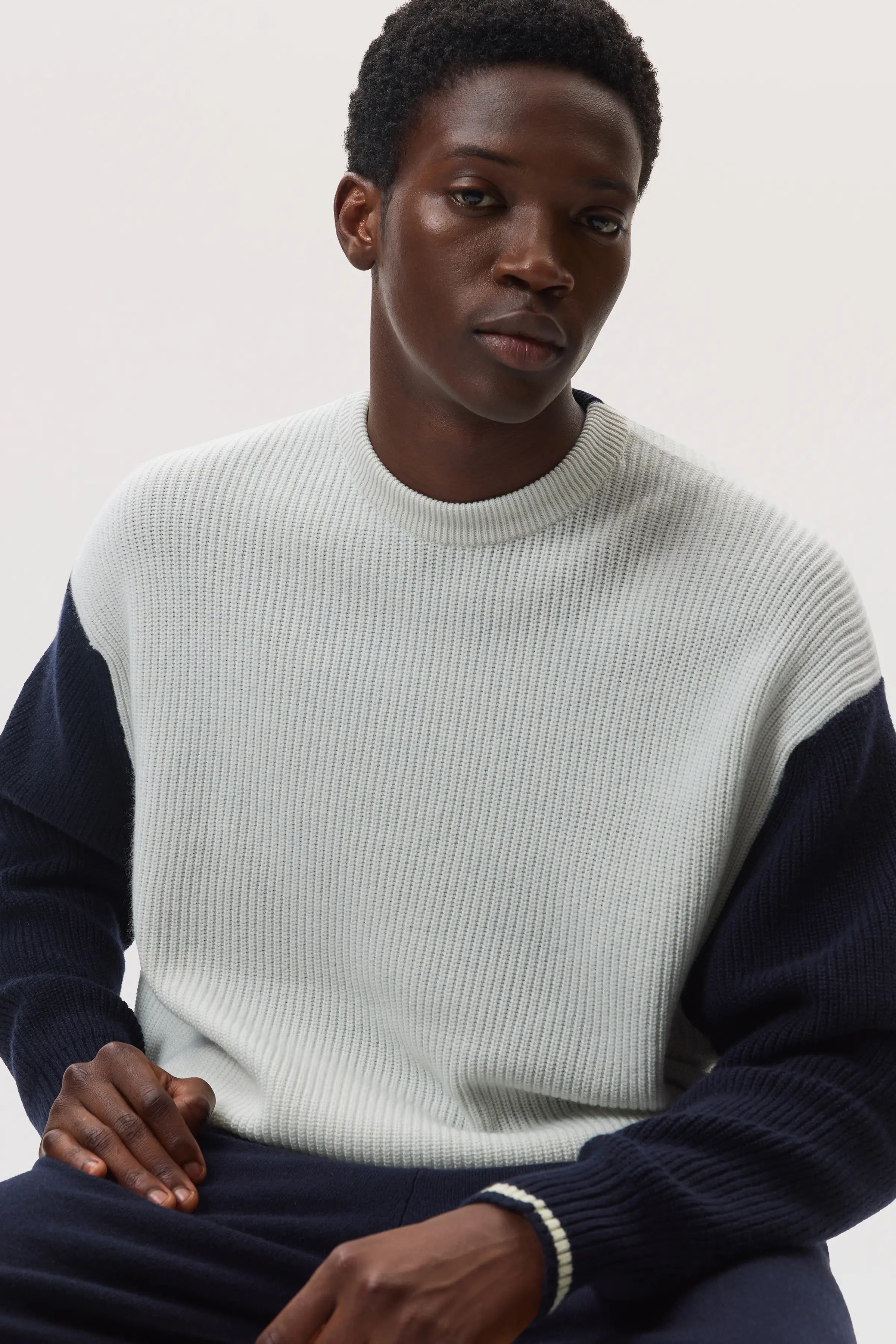 Colour Block Relaxed Cashmere Jumper