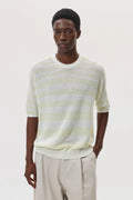 Textured Stripe Oversized Cashmere T-Shirt