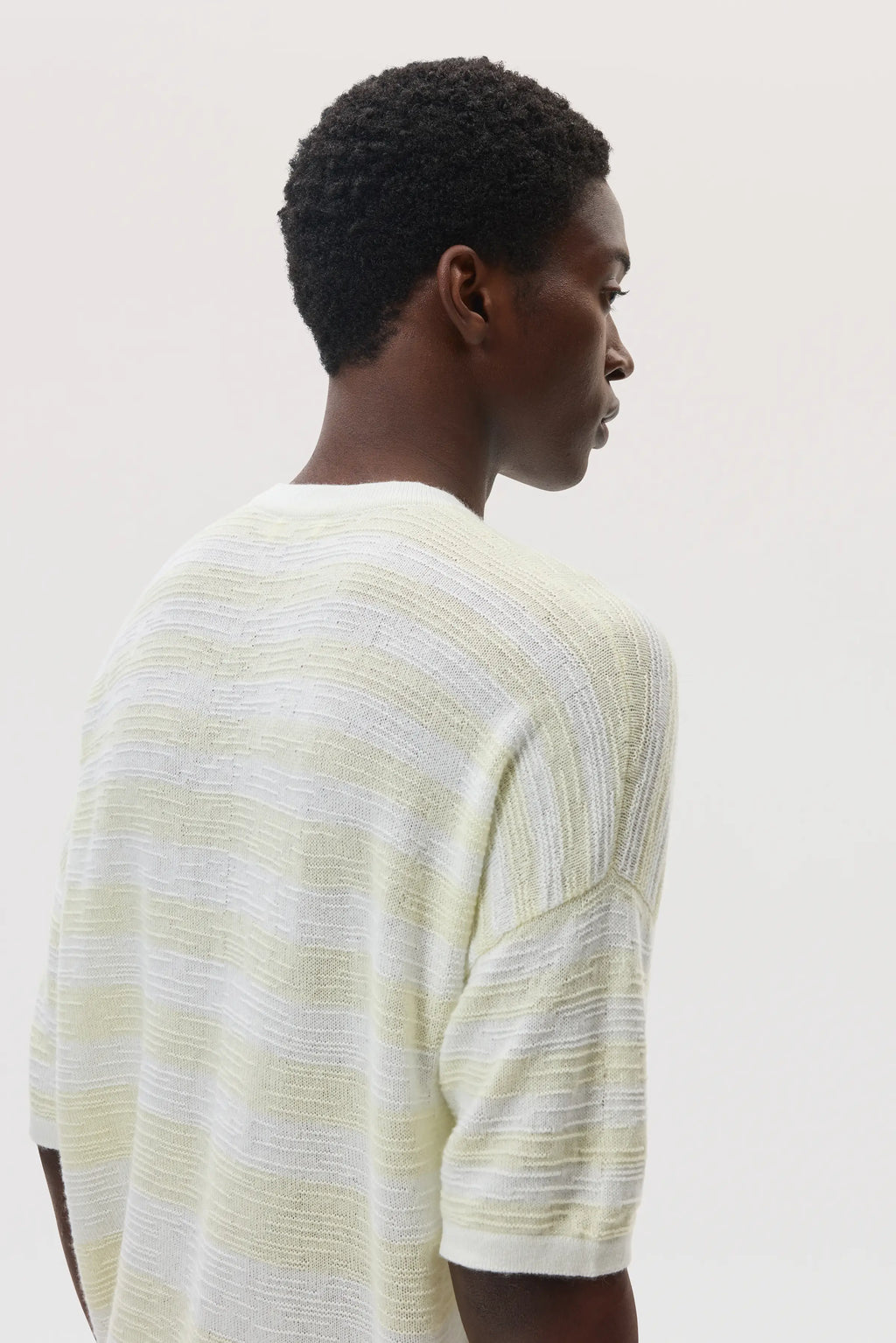 Textured Stripe Oversized Cashmere T-Shirt
