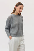 Mesh Rib Cashmere Light Grey Jumper