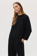 Mesh Rib Cashmere Black Jumper