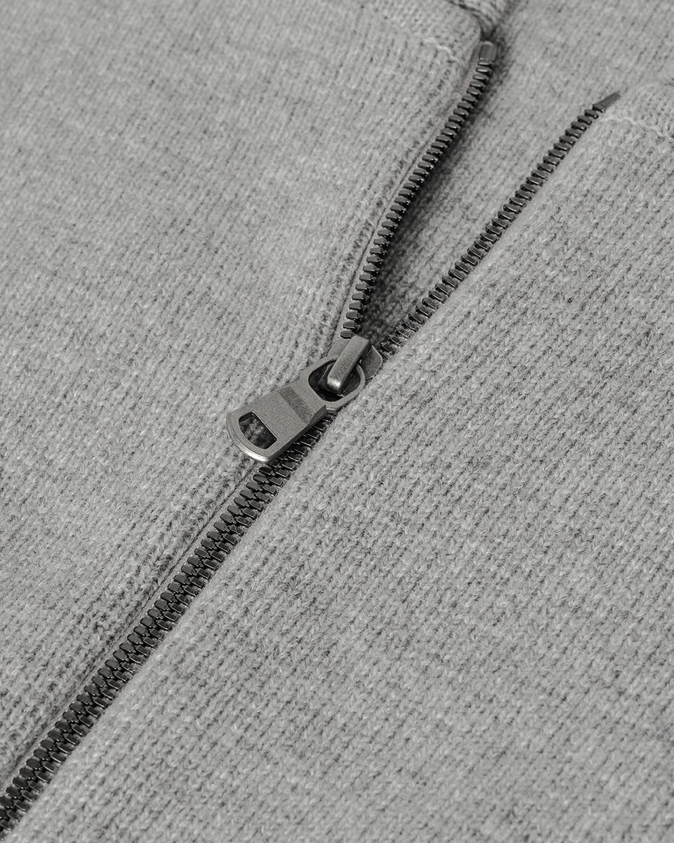 Cashmere Milano Stitch Light Grey Zip Jacket