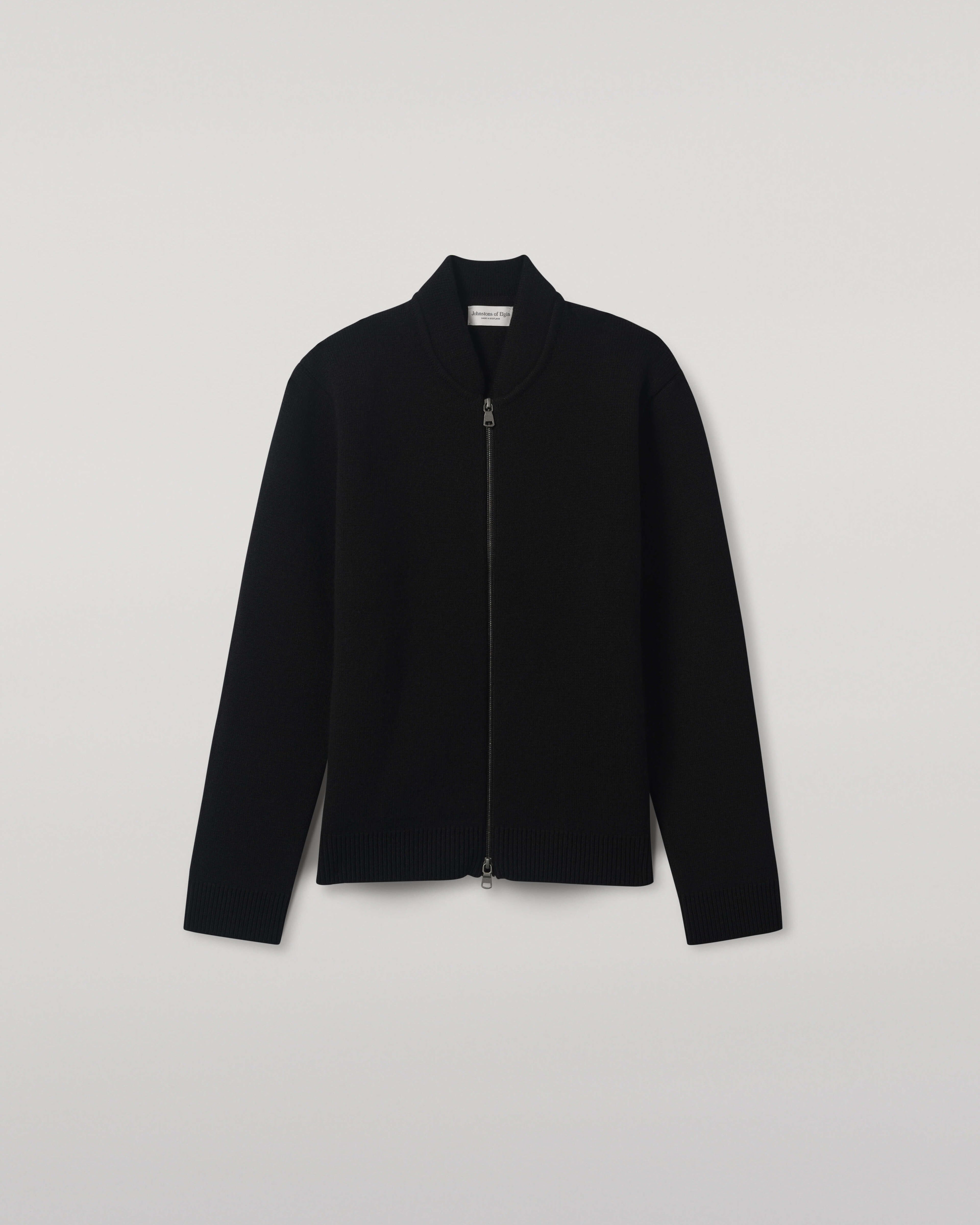 Cashmere Milano Stitch Black Zip Jacket