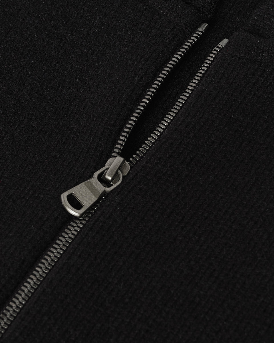 Milano Stitch Black Cashmere Baseball Jacket