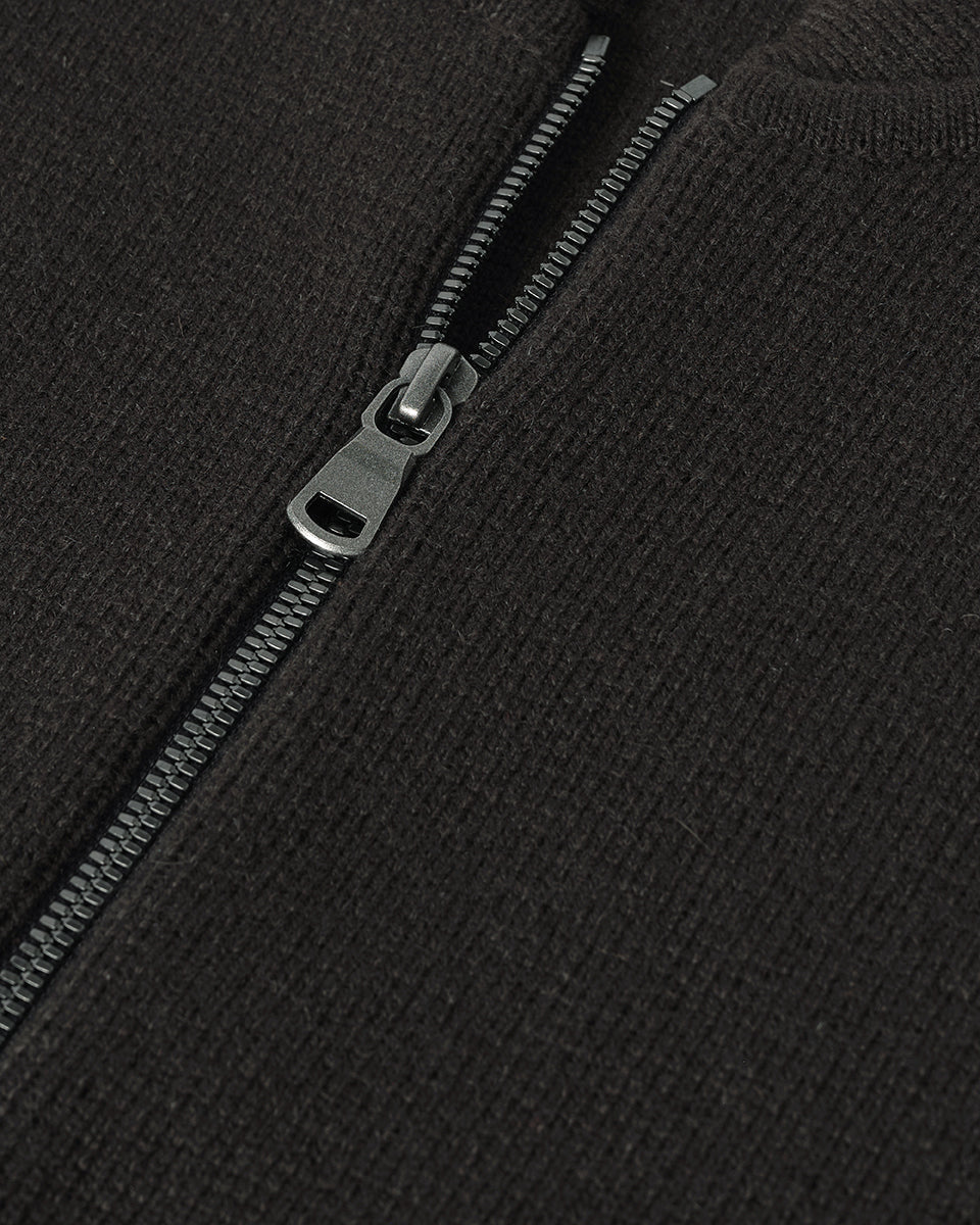 Cashmere Milano Stitch Dark Grey Zip Jacket