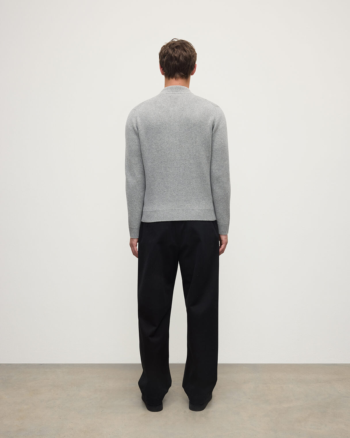 Cashmere Milano Stitch Light Grey Zip Jacket