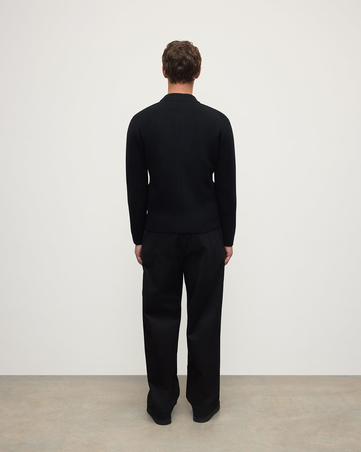 Cashmere Milano Stitch Black Zip Jacket