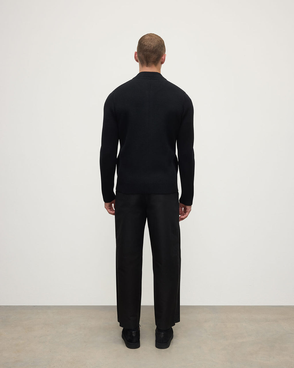 Milano Stitch Black Cashmere Baseball Jacket