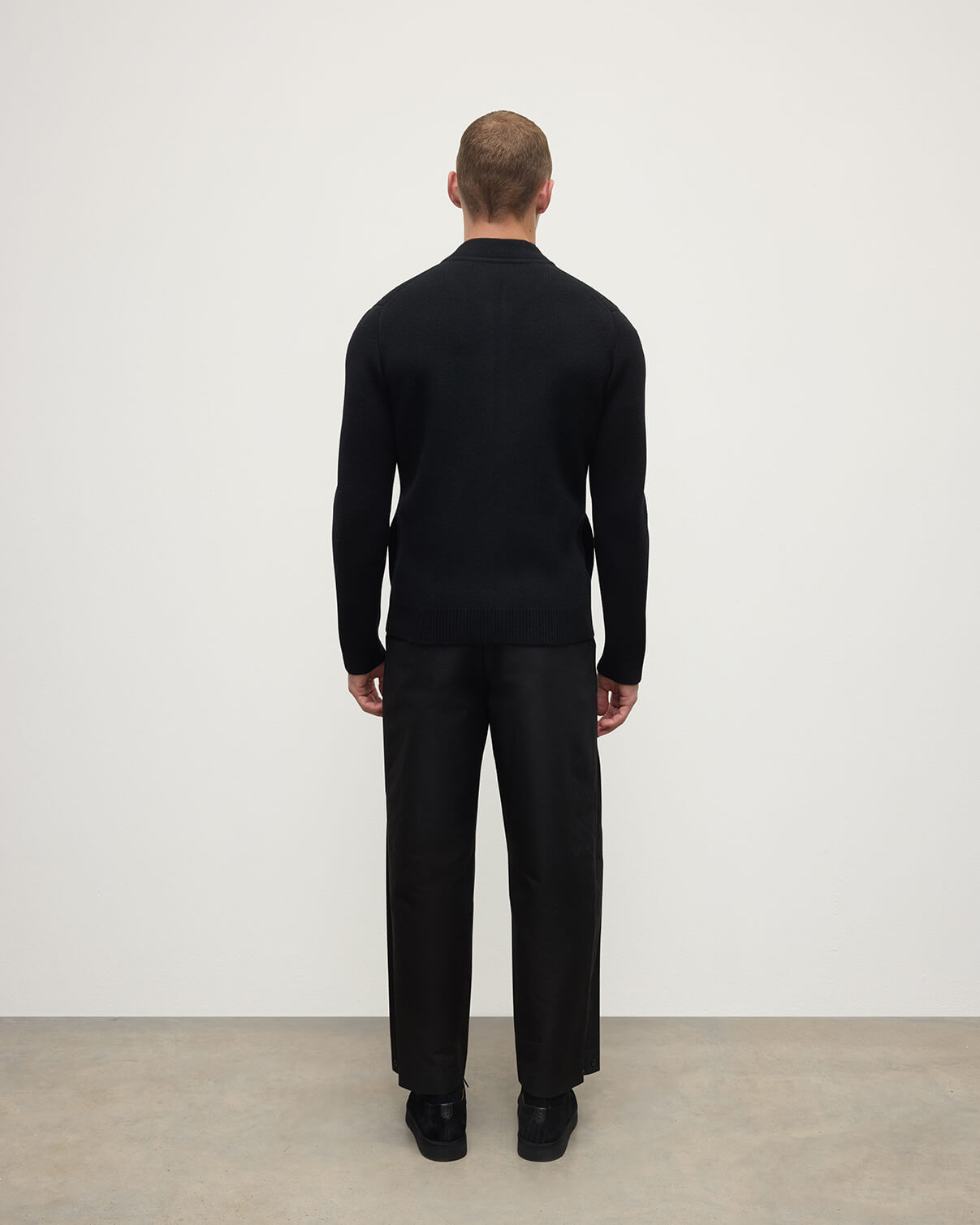 Milano Stitch Black Cashmere Baseball Jacket