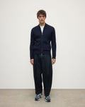 Cashmere Milano Stitch Dark Navy Zip Jacket