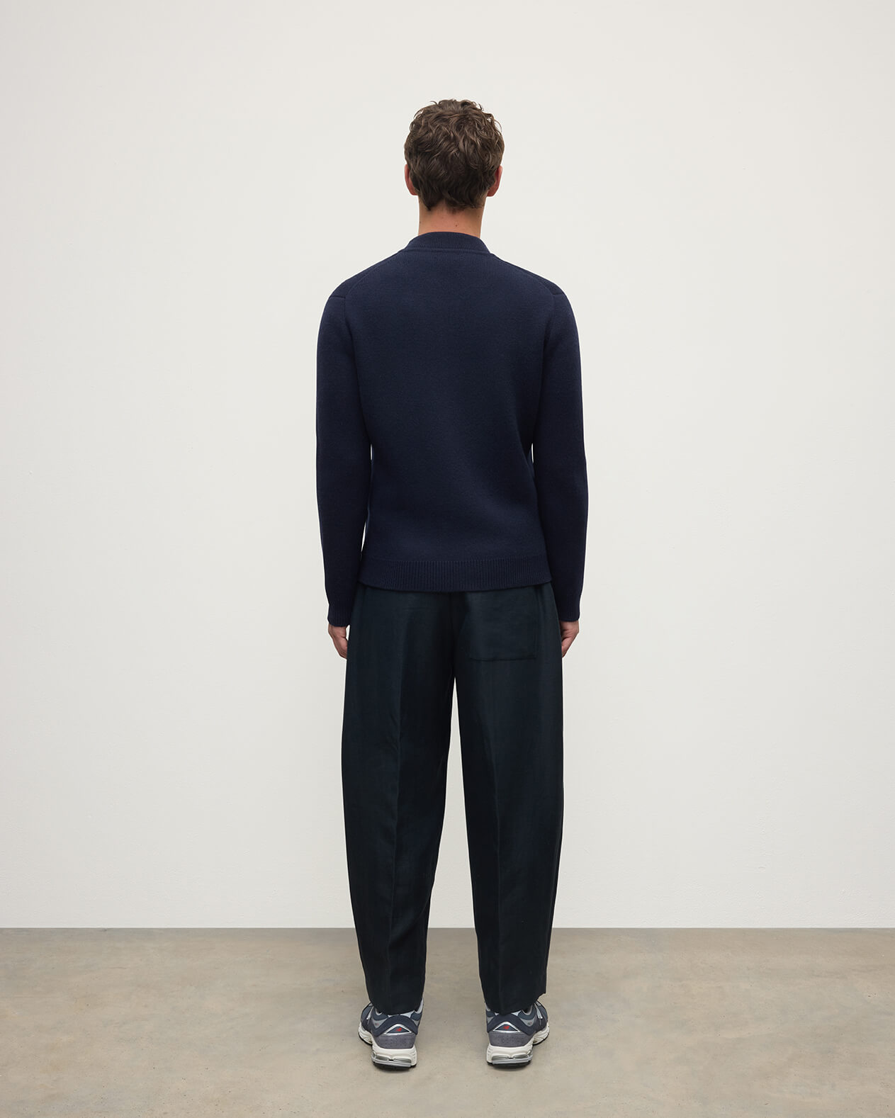Cashmere Milano Stitch Dark Navy Zip Jacket