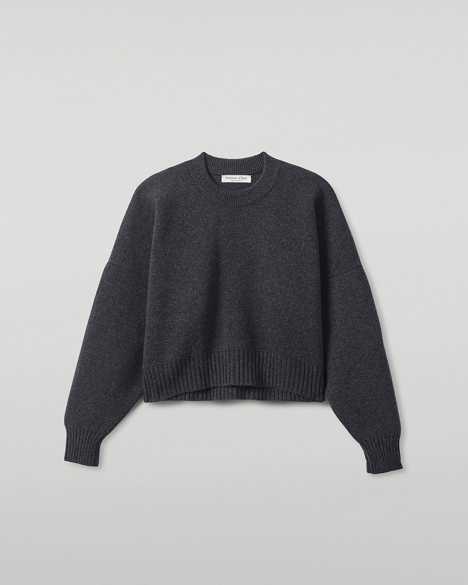 Cropped Milano Charcoal Cashmere Jumper