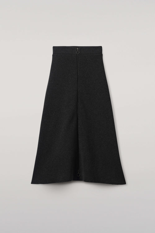 A-Line Milano Charcoal Cashmere Skirt