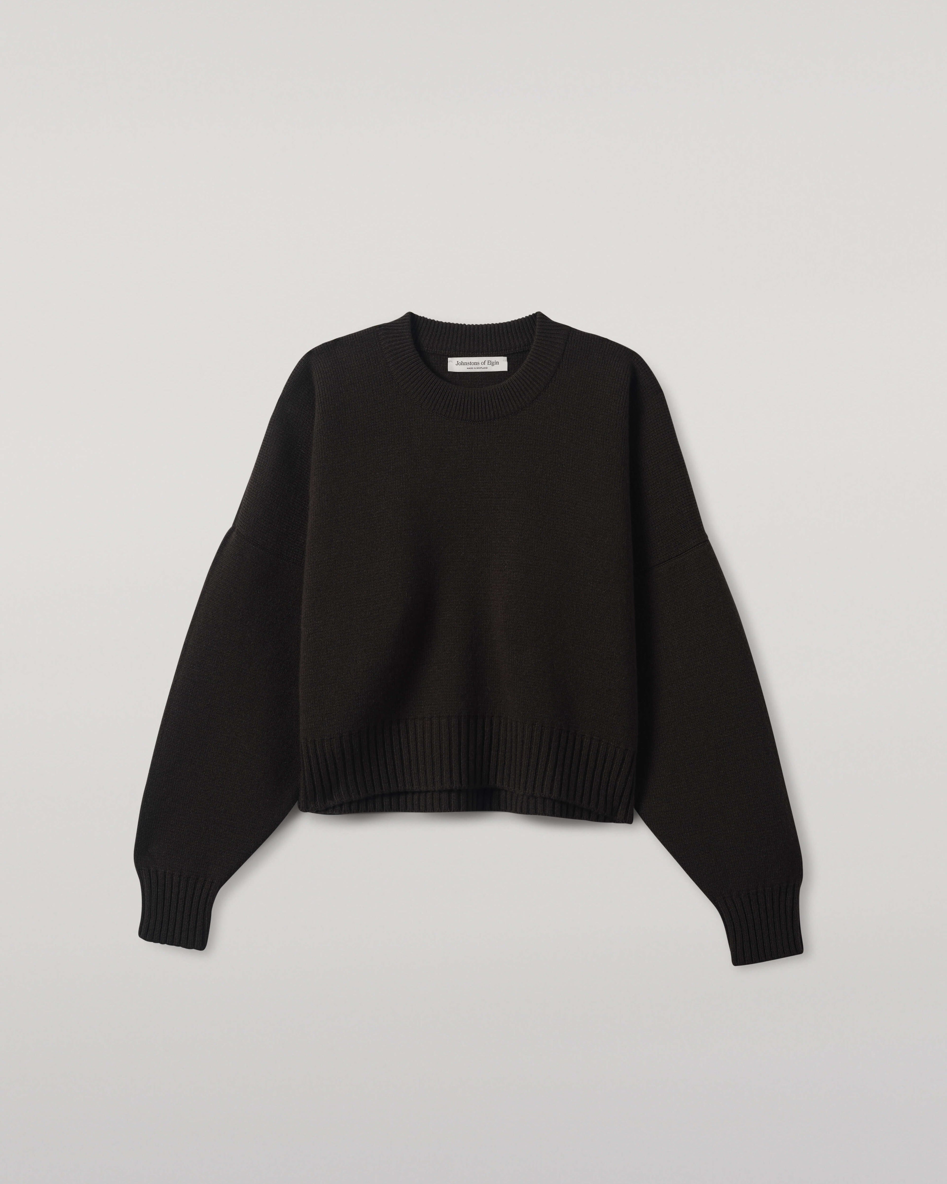 Cropped Milano Mid Grey Cashmere Jumper