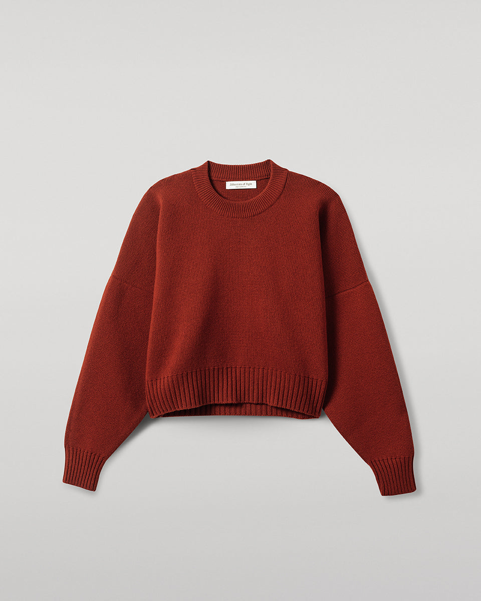 Cropped Milano Dark Red Cashmere Jumper