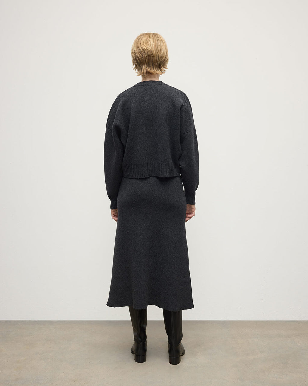 Cropped Milano Charcoal Cashmere Jumper