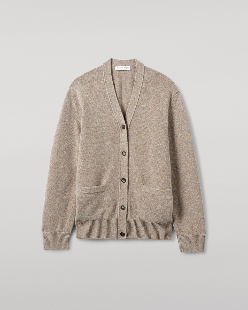 Boyfriend-Fit Brown Cashmere Cardigan