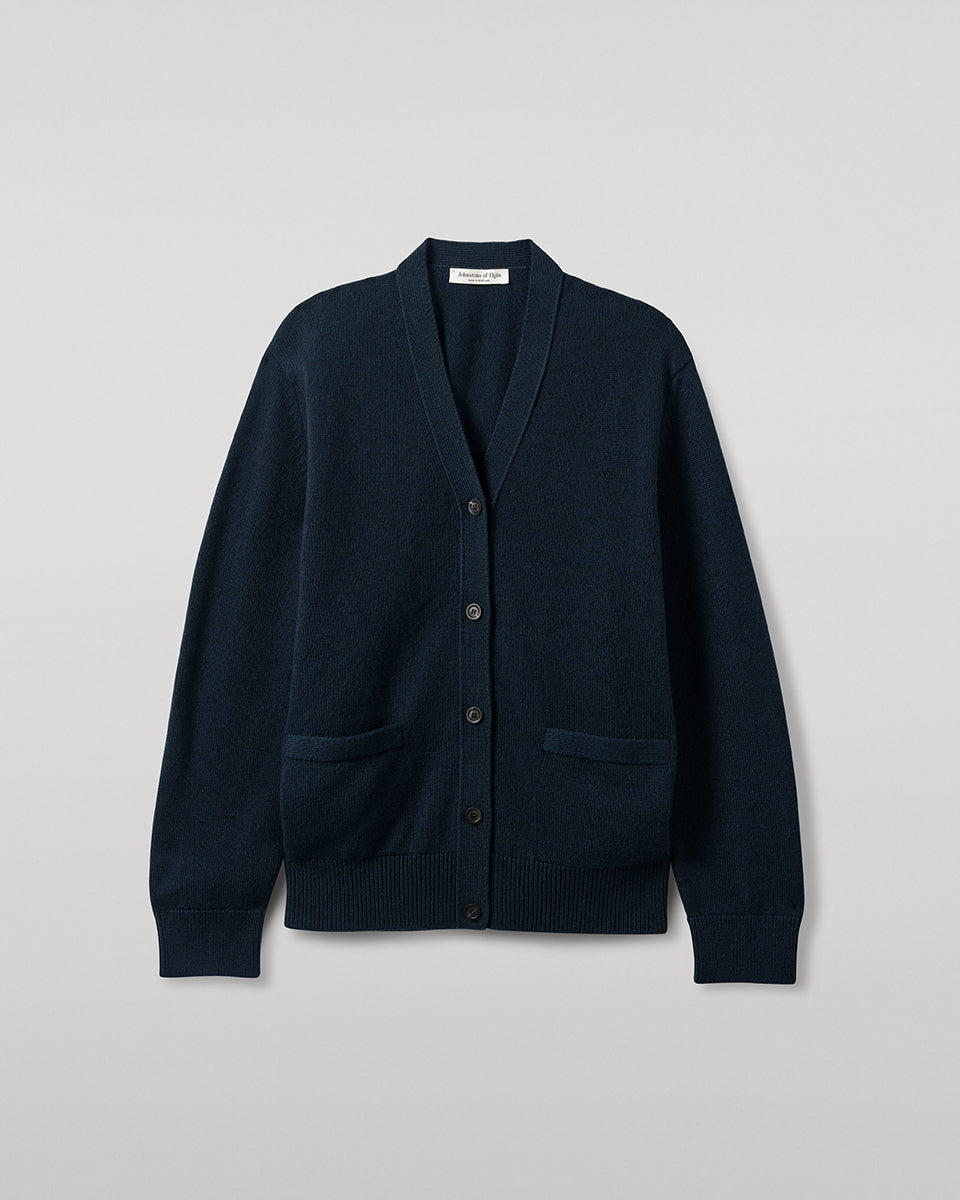 Boyfriend-Fit Dark Green Cashmere Cardigan
