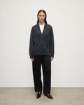 Boyfriend-Fit Charcoal Cashmere Cardigan