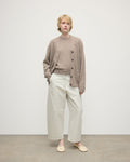 Boyfriend-Fit Brown Cashmere Cardigan