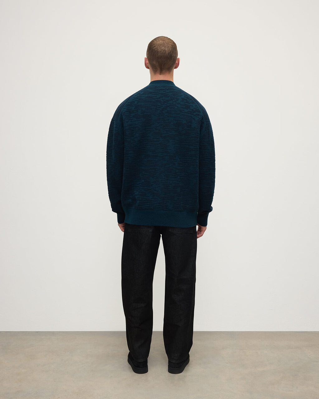 Plaited Texture Dark Green Cashmere Cardigan