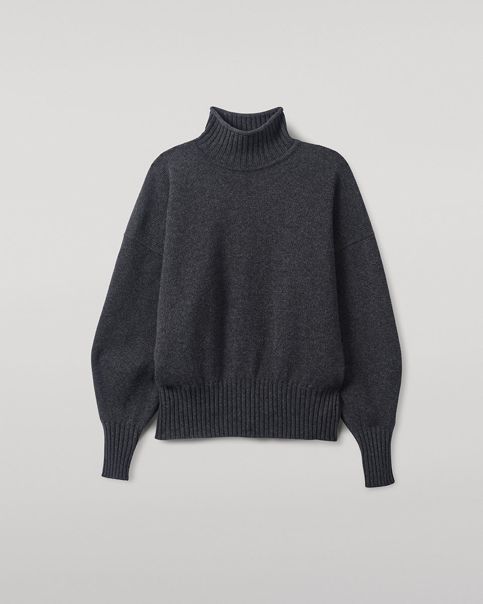High Neck Charcoal Cashmere Jumper
