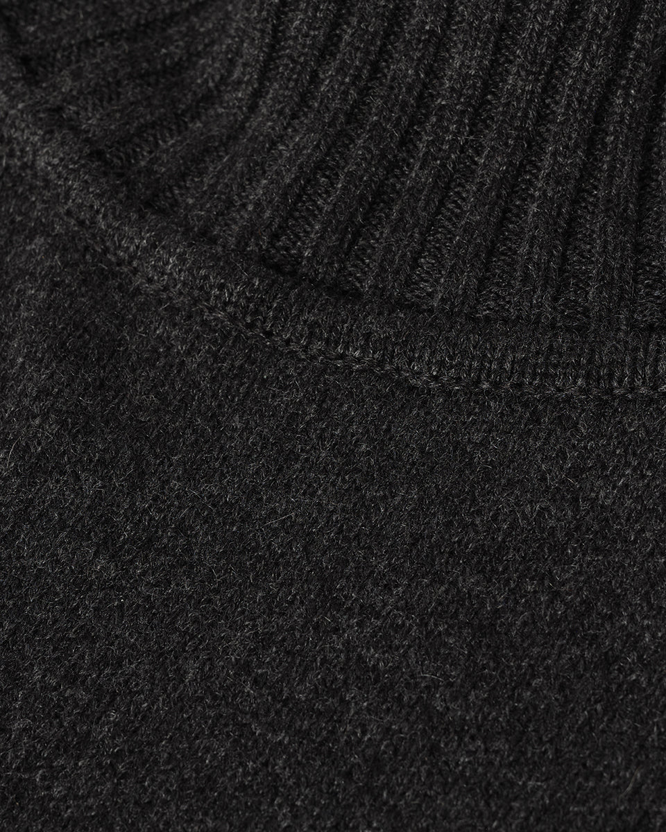 High Neck Charcoal Cashmere Jumper