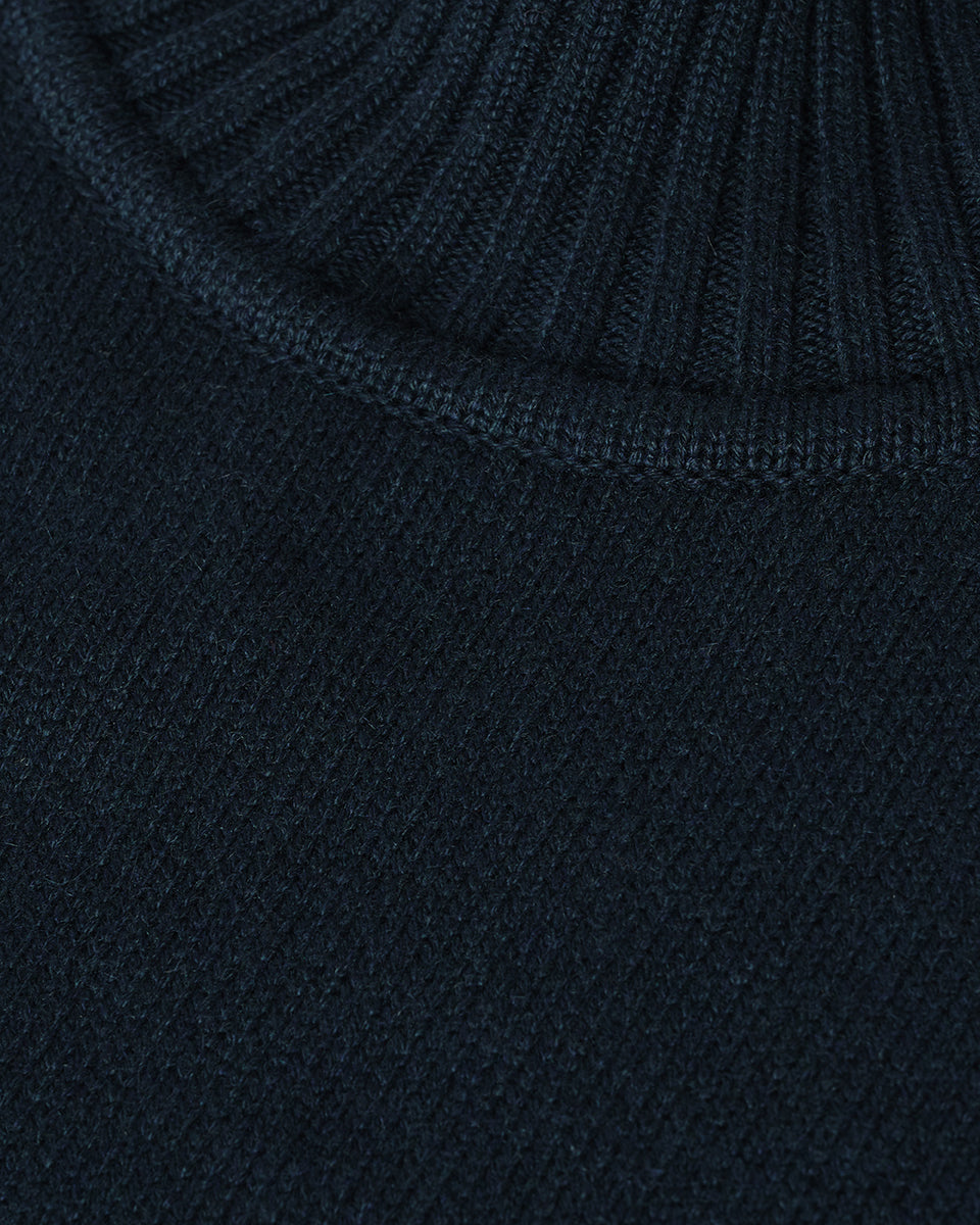 High Neck Bottle Green Cashmere Jumper