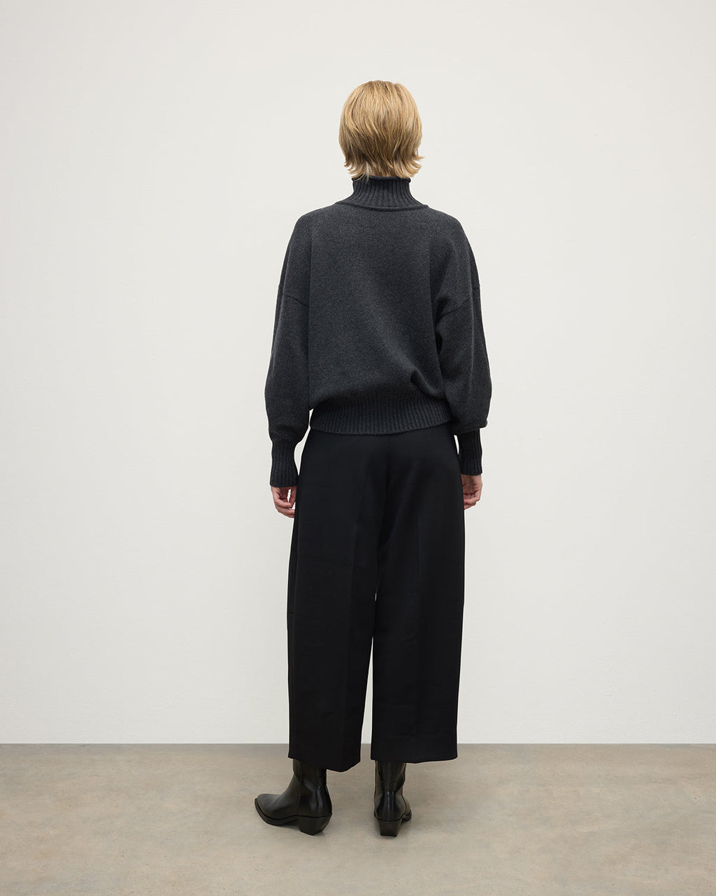 High Neck Charcoal Cashmere Jumper